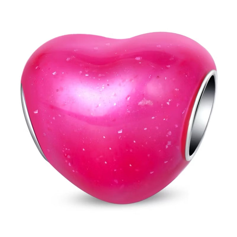 Charm Coraz√≥n Rosa Brillante