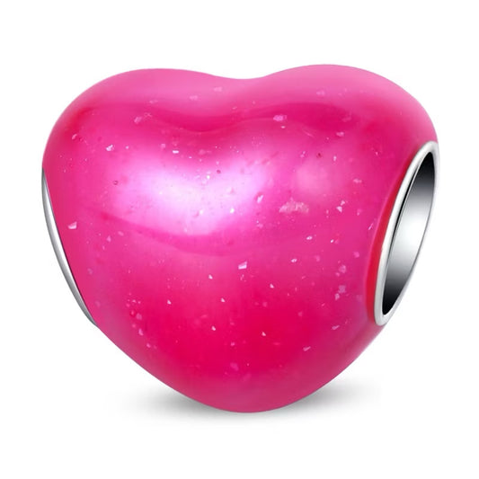 Charm Coraz√≥n Rosa Brillante
