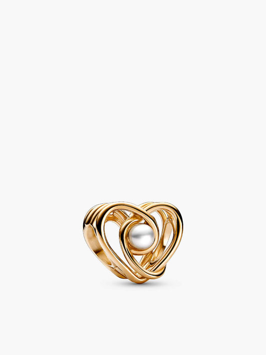 Charm Corazon Dorado con Perla