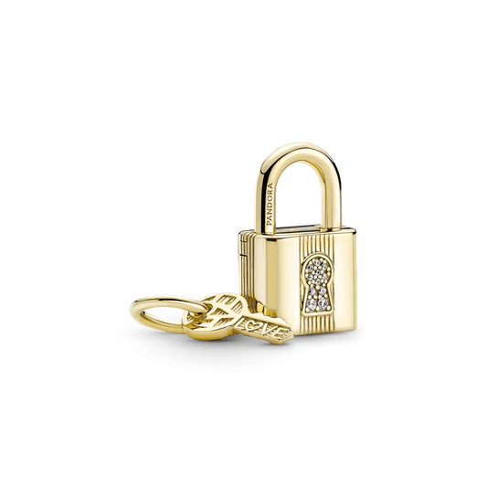 Charm Candado y Llave Dorados