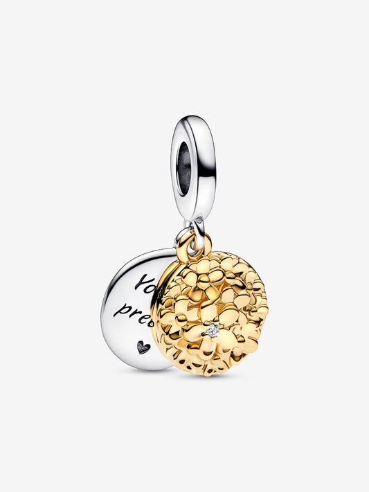 Charm Flores Doradas "You Are Precious"