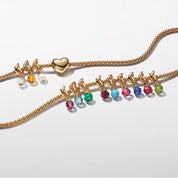 Charm Brillo Rosa Dorado