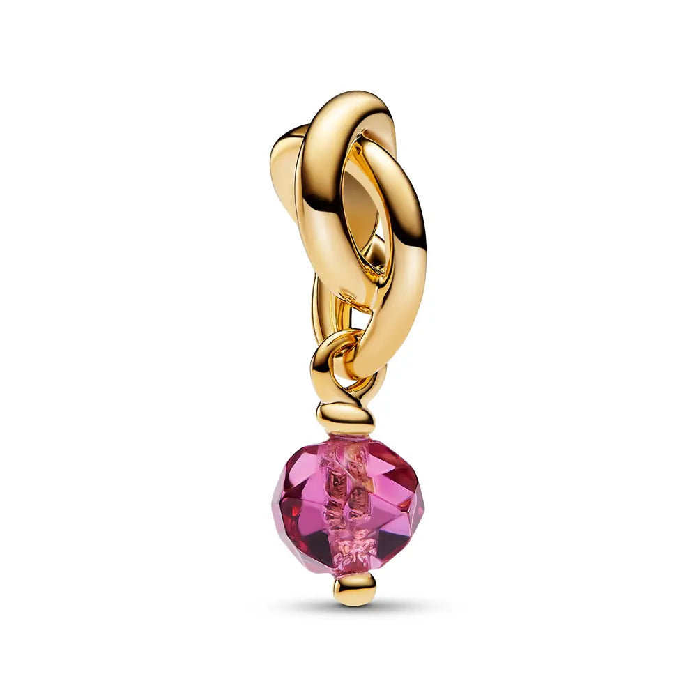 Charm Brillo Rosa Dorado