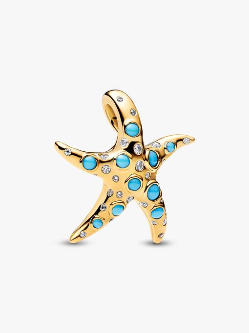 Charm colgante Estrella de mar azul reluciente