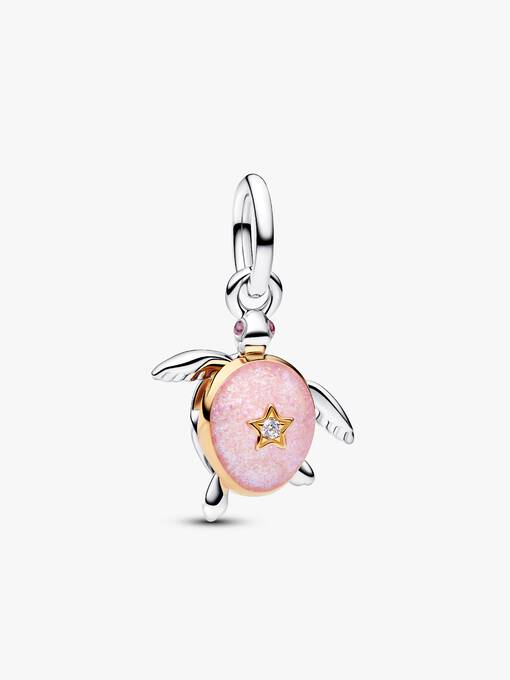 Charm colgante de tortuga marina rosa