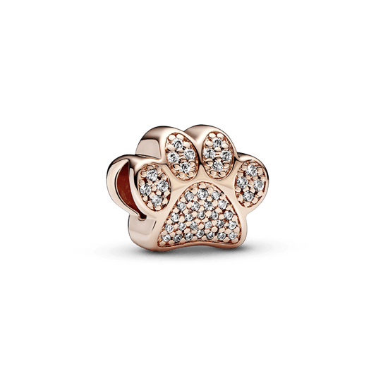 Charm Huella Rosa con Diamantes