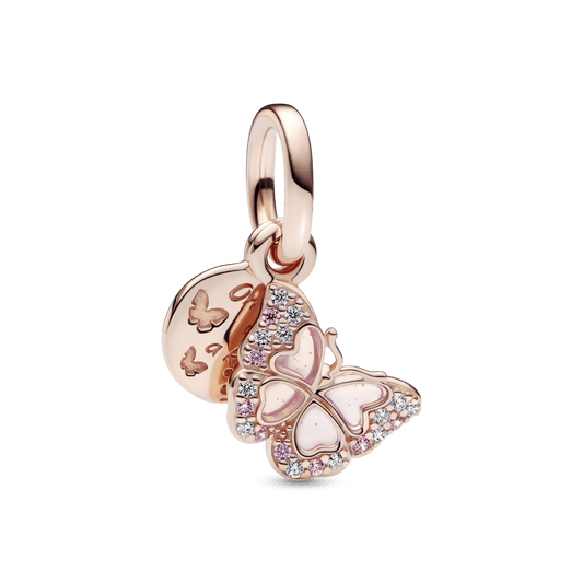 Charm Mariposa Oro Rosa Diamantada