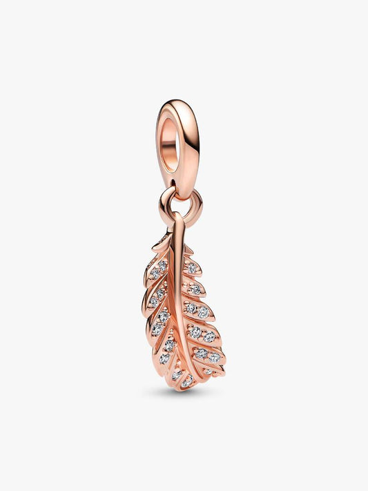 Charm Colgante Pluma curvada flotante