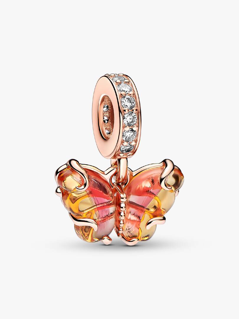 Charm Colgante Mariposa Rosa y Amarillo