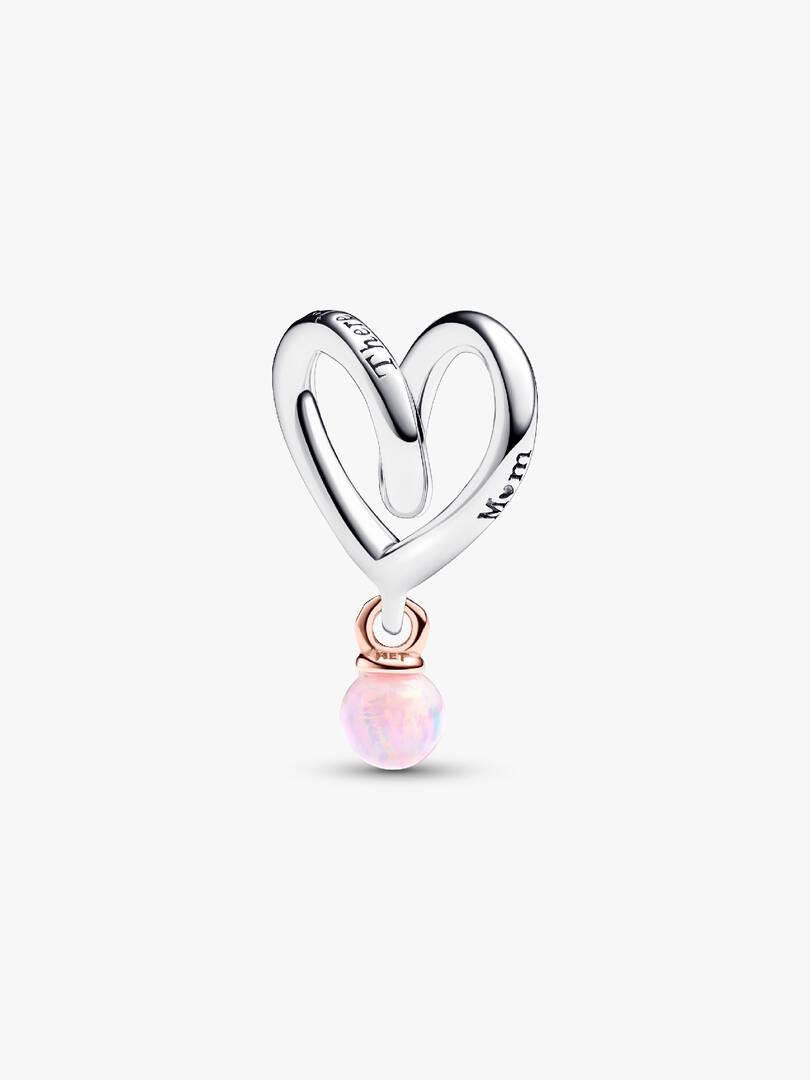 Charm Corazón de Mamá Envuelto en Dos Tonos