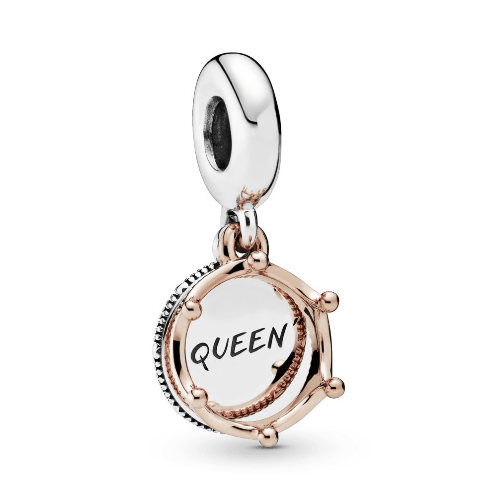 Charm Corona Rosa Dorada "Queen"