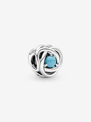 Charm Gemas de Colores y Lazos Plateados Entrelazados