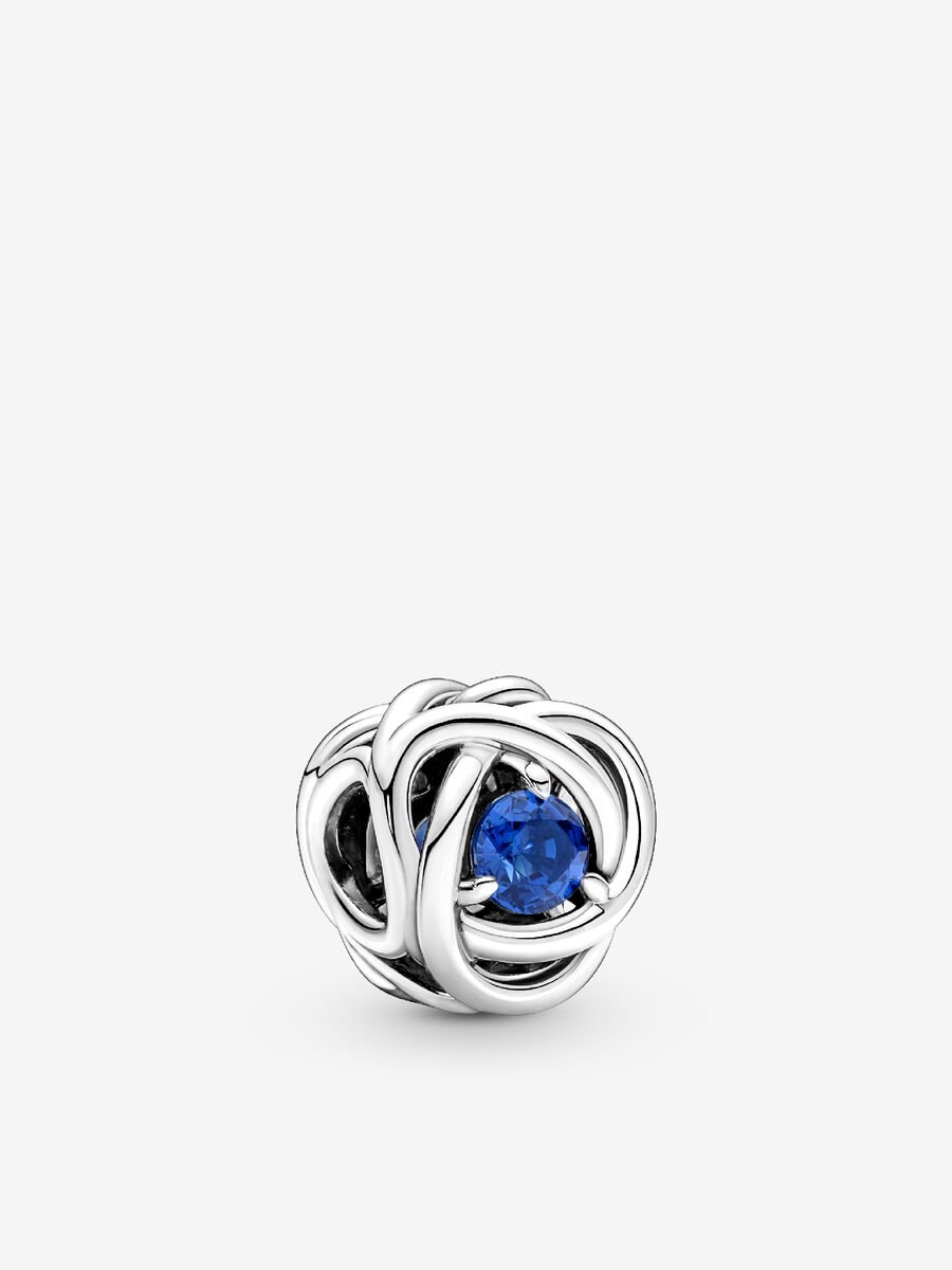 Charm Gemas de Colores y Lazos Plateados Entrelazados