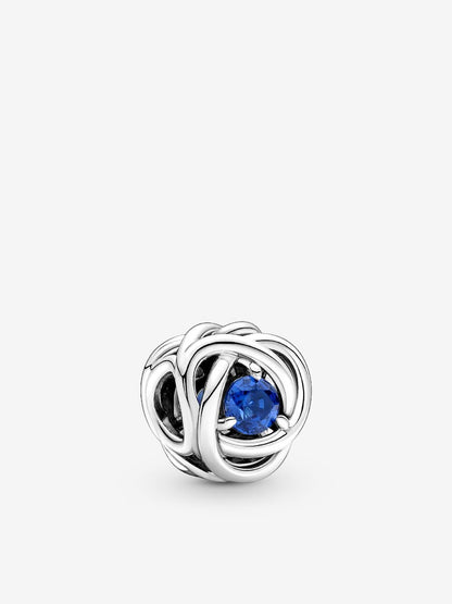 Charm Gemas de Colores y Lazos Plateados Entrelazados