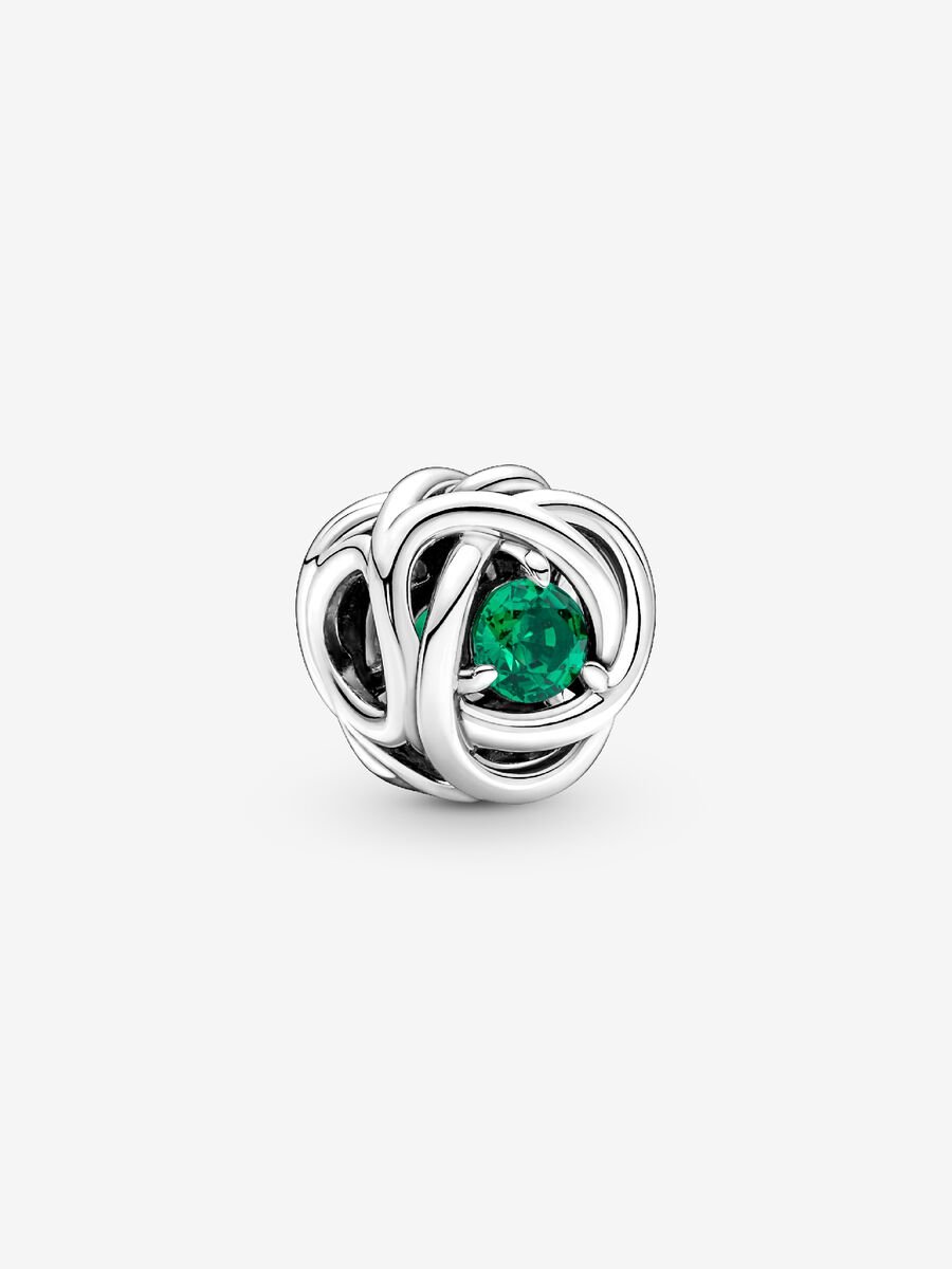 Charm Gemas de Colores y Lazos Plateados Entrelazados