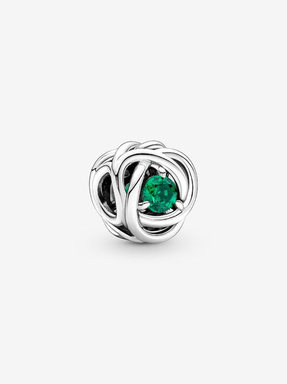 Charm Gemas de Colores y Lazos Plateados Entrelazados