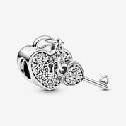 Charm Candado con llave Diamantado