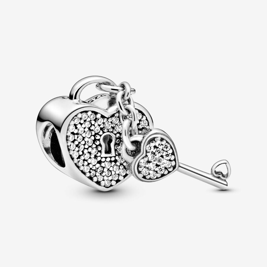 Charm Candado con llave Diamantado
