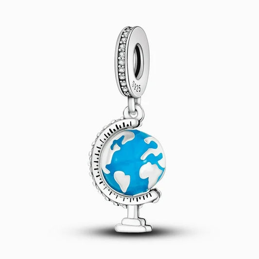 Charm Globo Terr√°queo Celeste