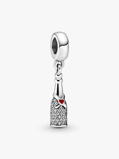 Charm colgante Botella de vino burbujeante