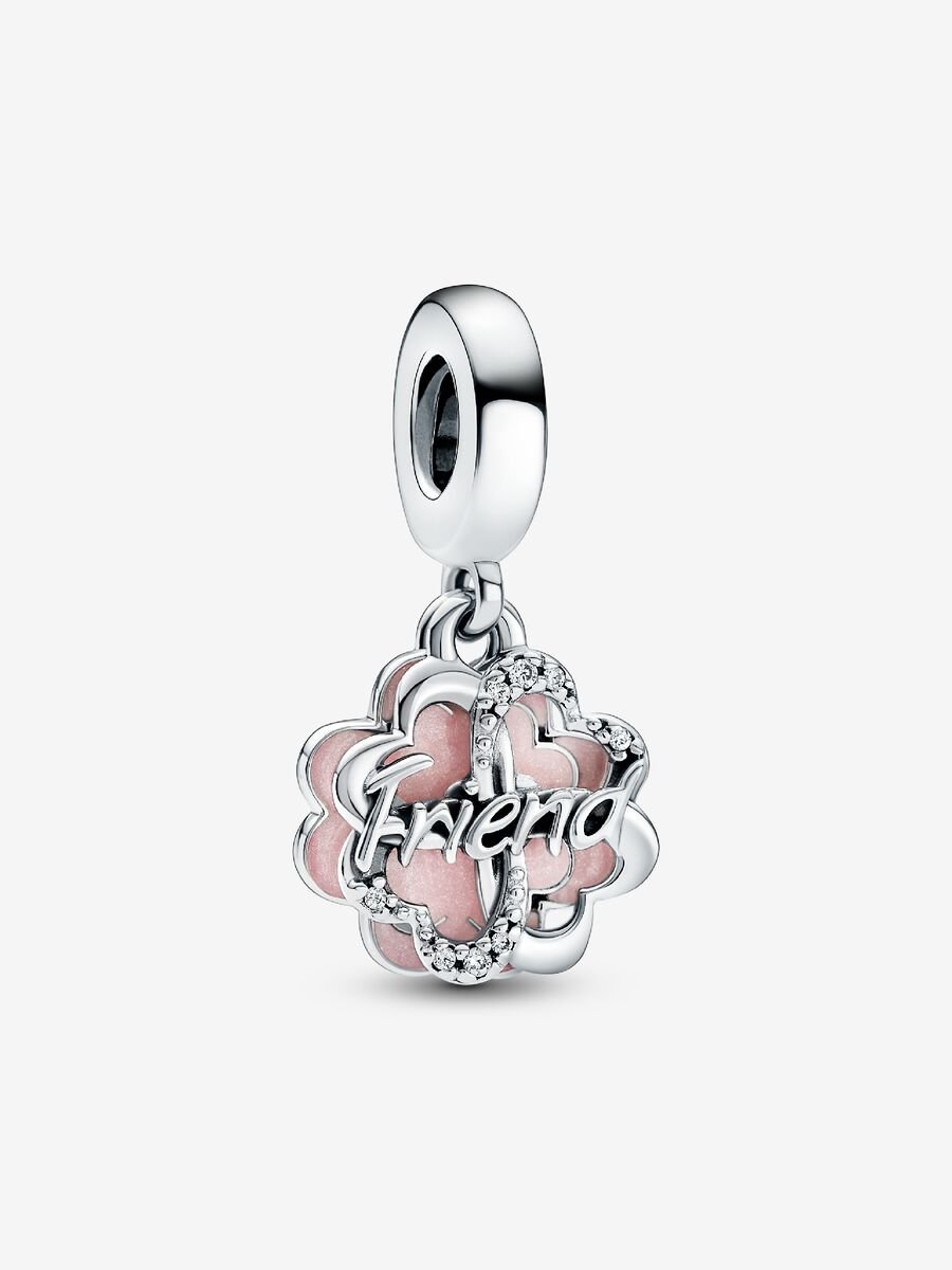 Charm Trebol Rosa "Friend"