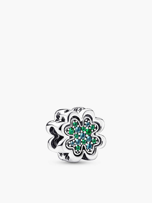 Charm Tr√©bol Verde Diamantes