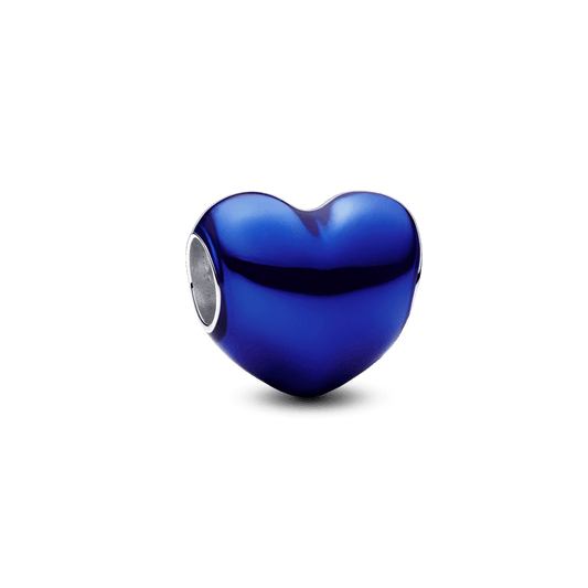 Charm Corazon Metalico Azul