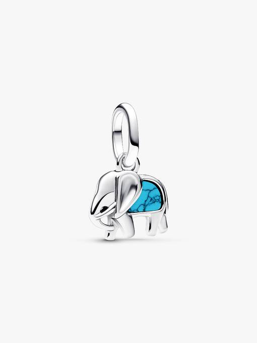Mini Charm Colgante Elefante Turquesa