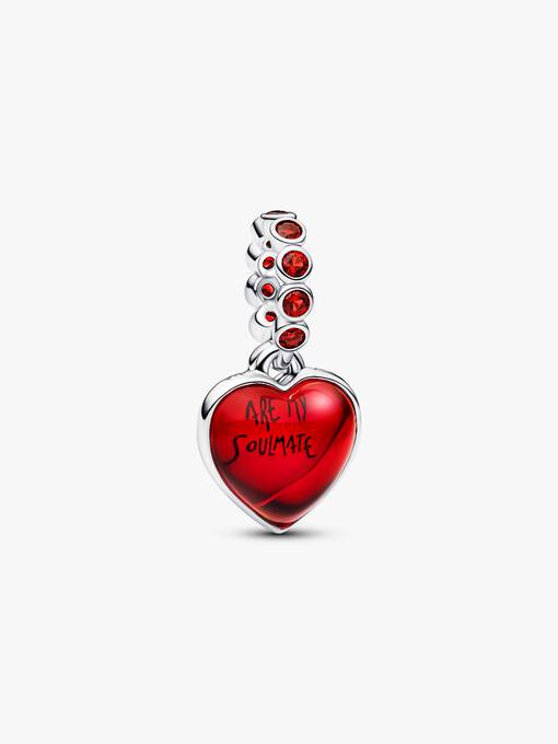 Charm colgante doble Corazón rojo