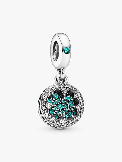 Charm colgante trébol de la suerte de cuatro hojas