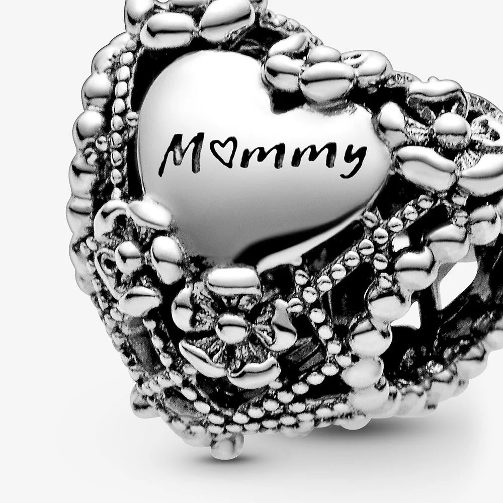 Charm Corazón Floreado "Mommy"