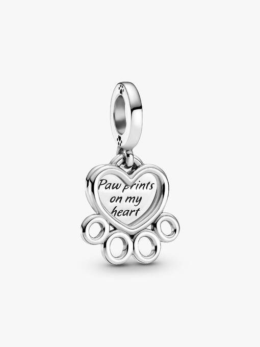 Charm colgante Corazones y patita de mascota