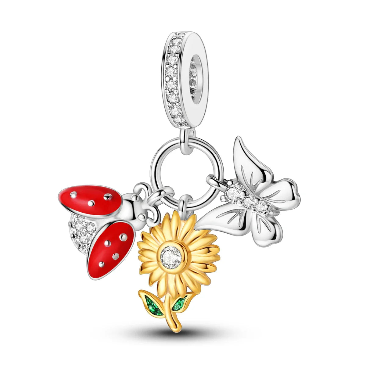 Charm Mariquita, Mariposa y Girasol