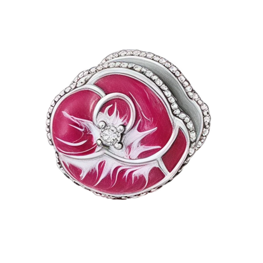 Charm Flor Rosa y Diamante