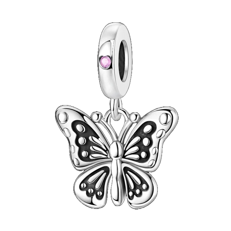Charm Mariposa Negra Brillante