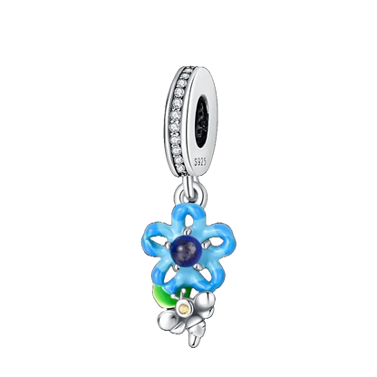 Charm Flor Azul y Abeja