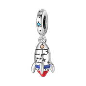 Charm Cohete Espacial Plateado