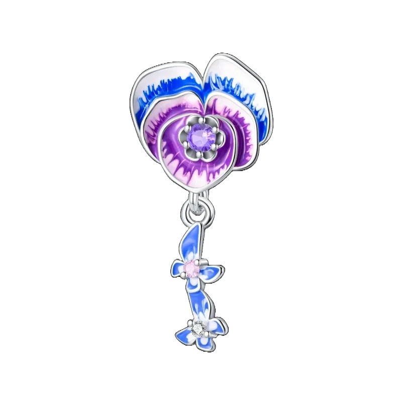 Charm Flor Morada y Mariposas