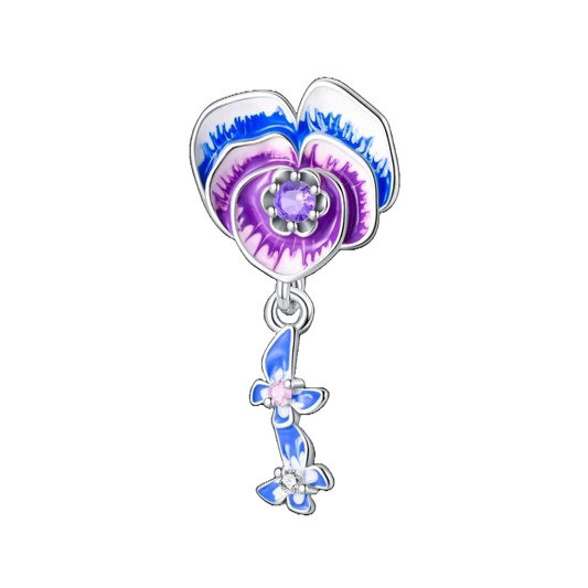 Charm Flor Morada y Mariposas