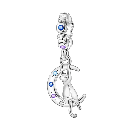 Charm Gatito y Luna Plateada