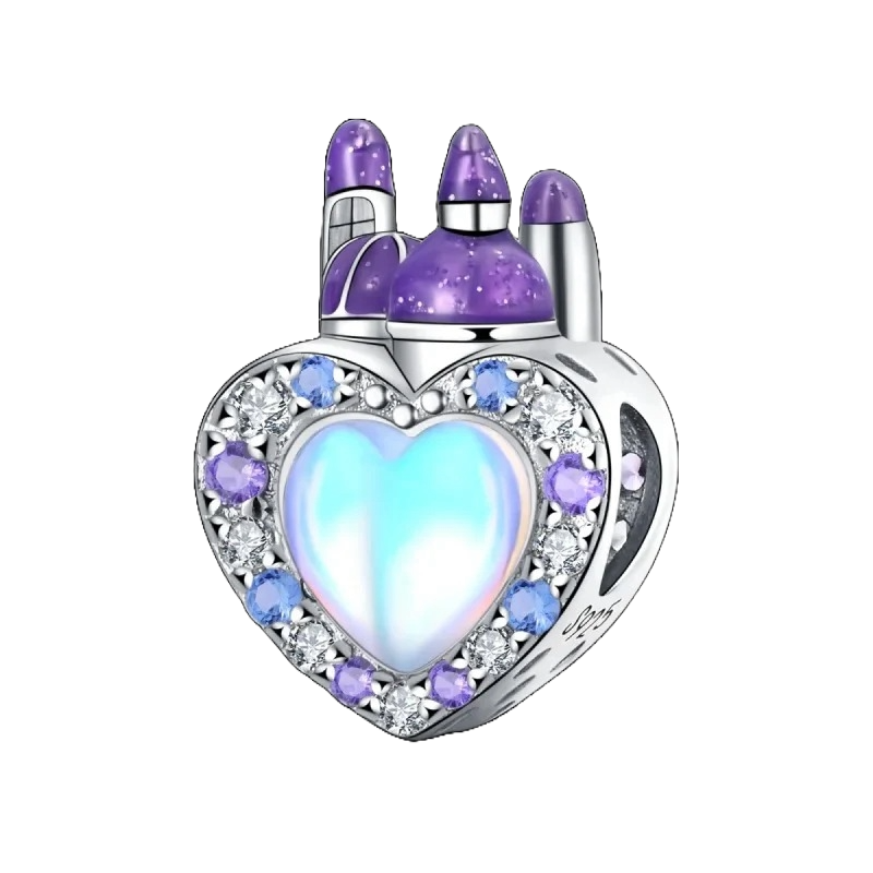 Charm Corazon Opal y Castillo