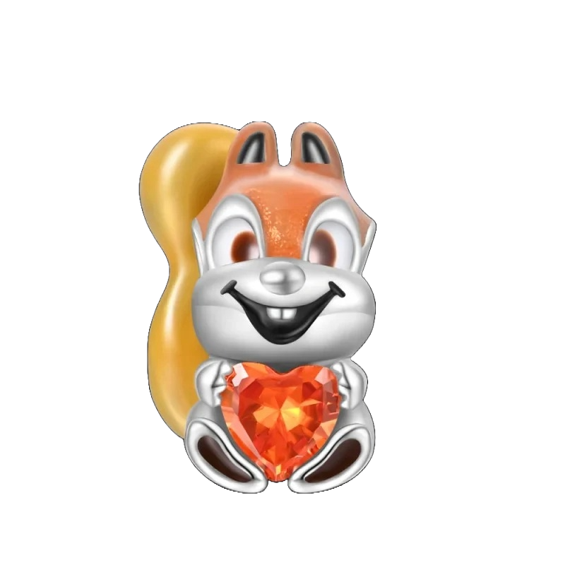 Charm Ardilla y Corazon Naranja