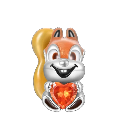 Charm Ardilla y Corazon Naranja
