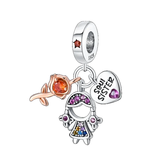 Charm Rosa y Hermana "Soul Sister"