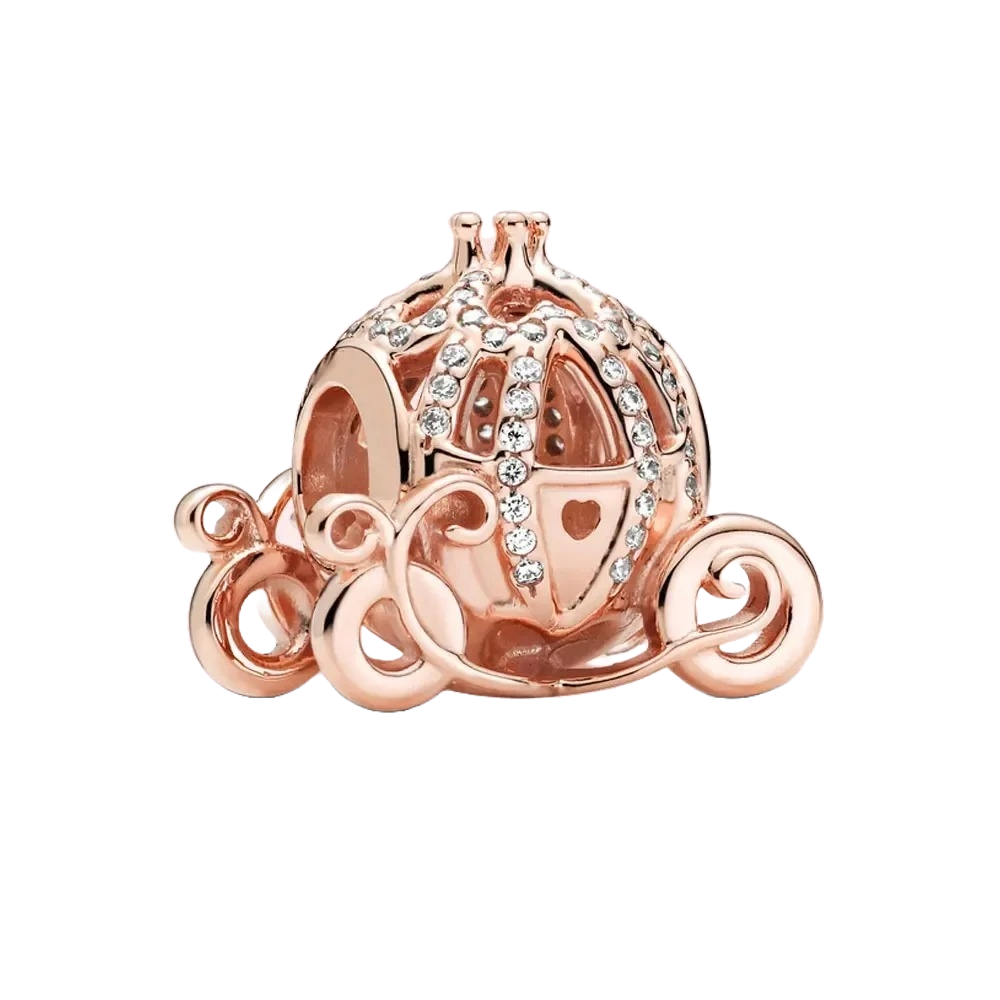 Charm Carroza de Cenicienta Dorado Rosa