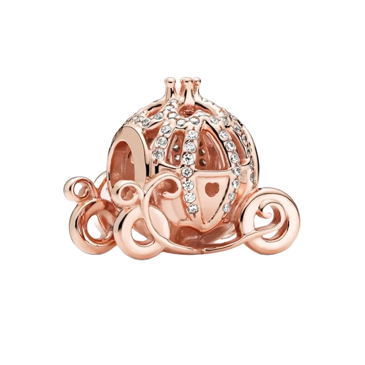 Charm Carroza de Cenicienta Dorado Rosa