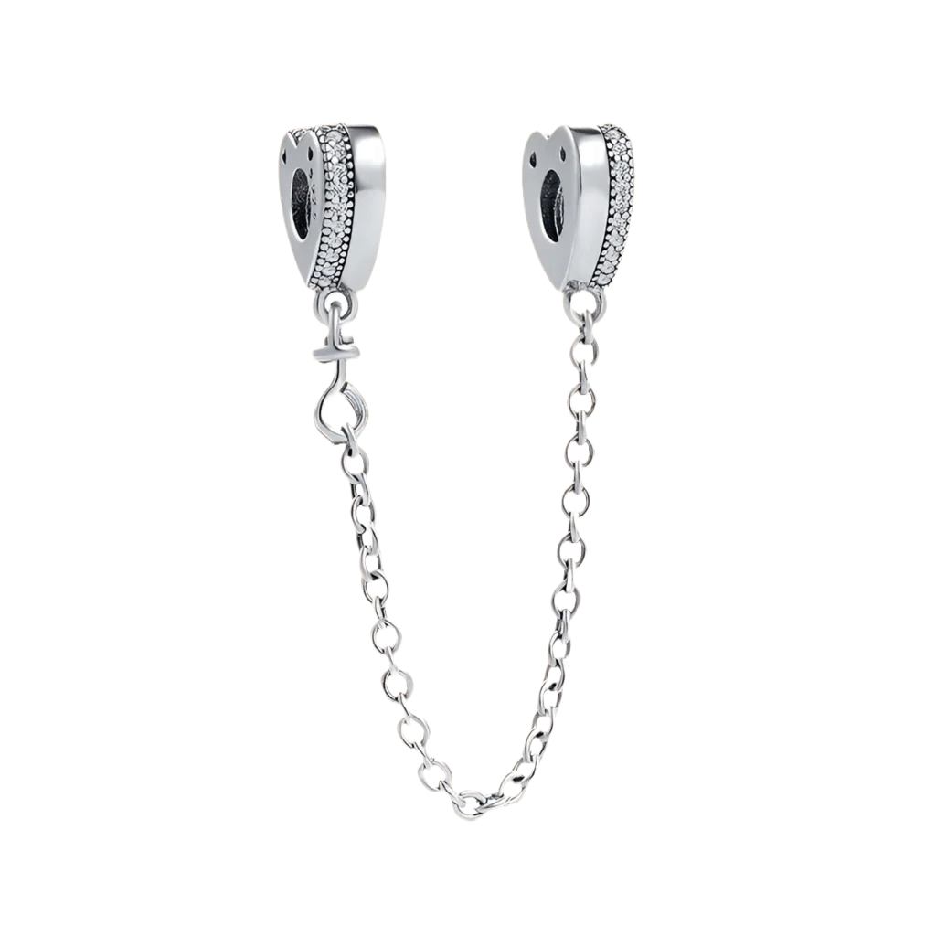 Cadena de Seguridad Corazones de Diamantes