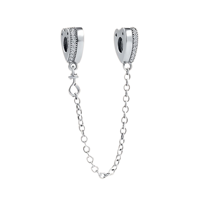 Cadena de Seguridad Corazones de Diamantes