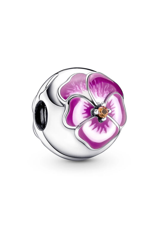 Charm Abalorio Flor Rosa