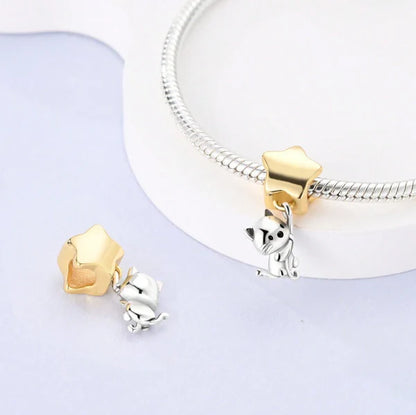 Charm Gatito y Estrella Dorada